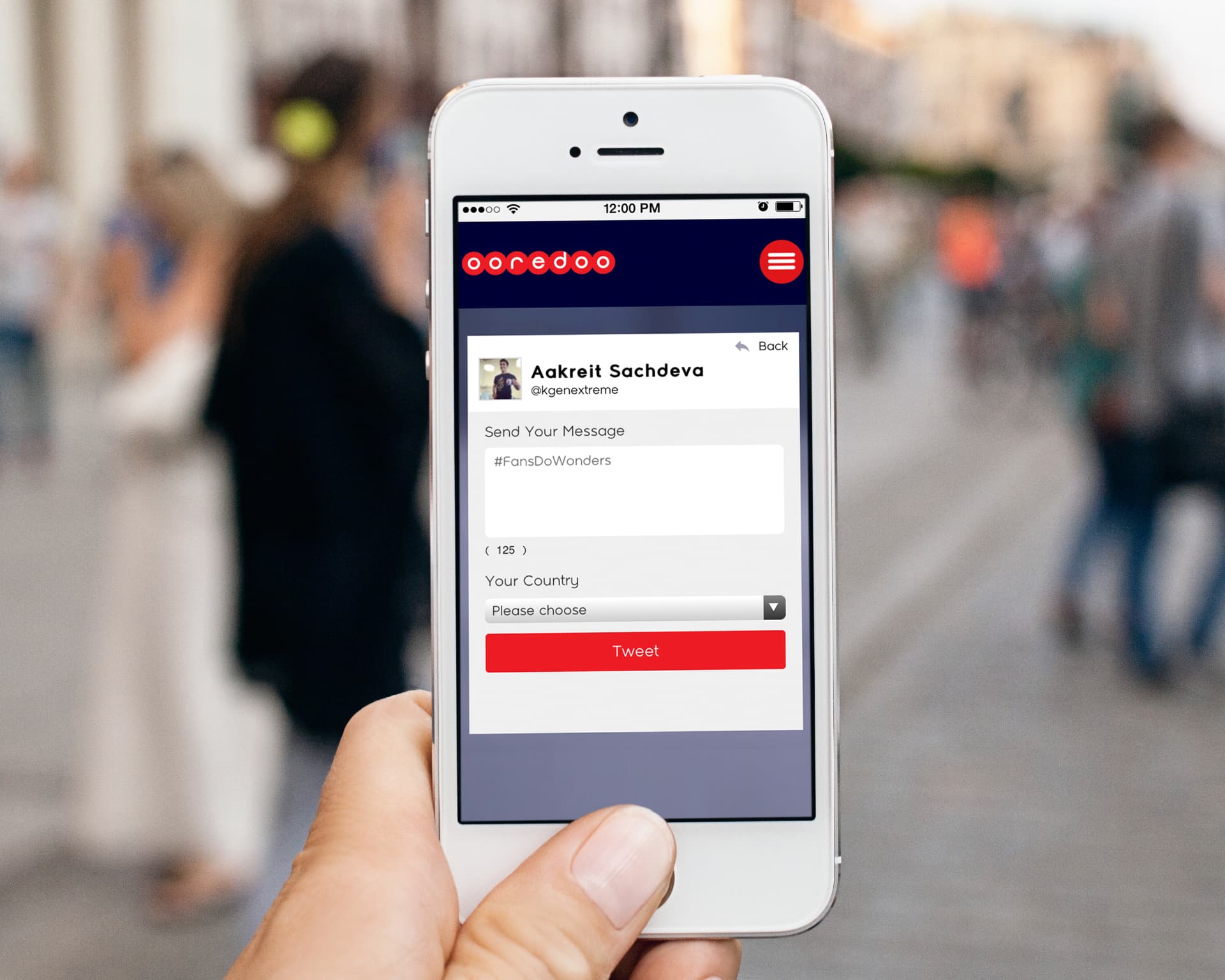 #FansDoWonders — fan sending a message of support on the Ooredoo campaign site
